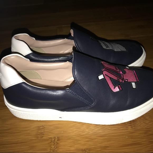 Navy Black Slip Ons - Picture 3 of 3